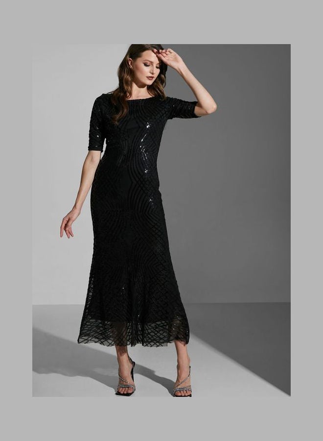 Shimmer Dress Black