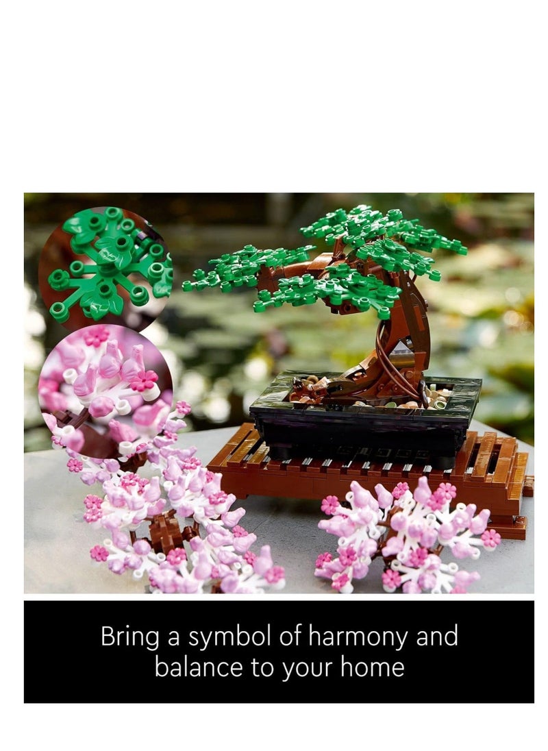 Bonsai Tree Building Sets, Featuring Cherry Blossom Flowers, DIY Plant Model for Adults, Creative Gift for Home Décor and Office Art, Botanical Collection Design Kit, Present for Kids and Adults