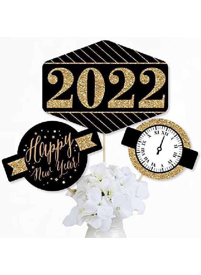 New Year'S Eve Gold 2022 New Years Eve Party Centerpiece Sticks Table Toppers Set Of 15