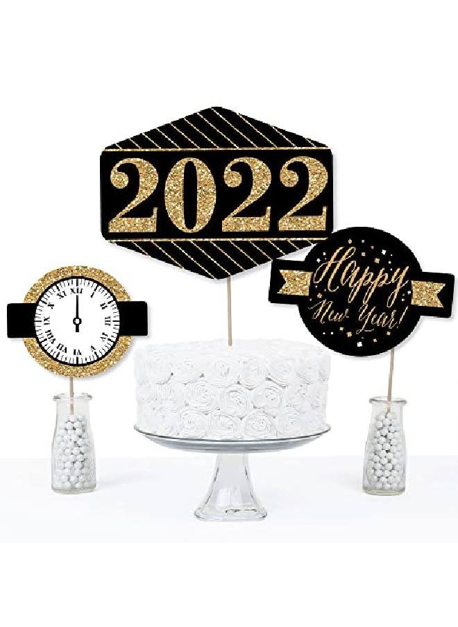 New Year'S Eve Gold 2022 New Years Eve Party Centerpiece Sticks Table Toppers Set Of 15