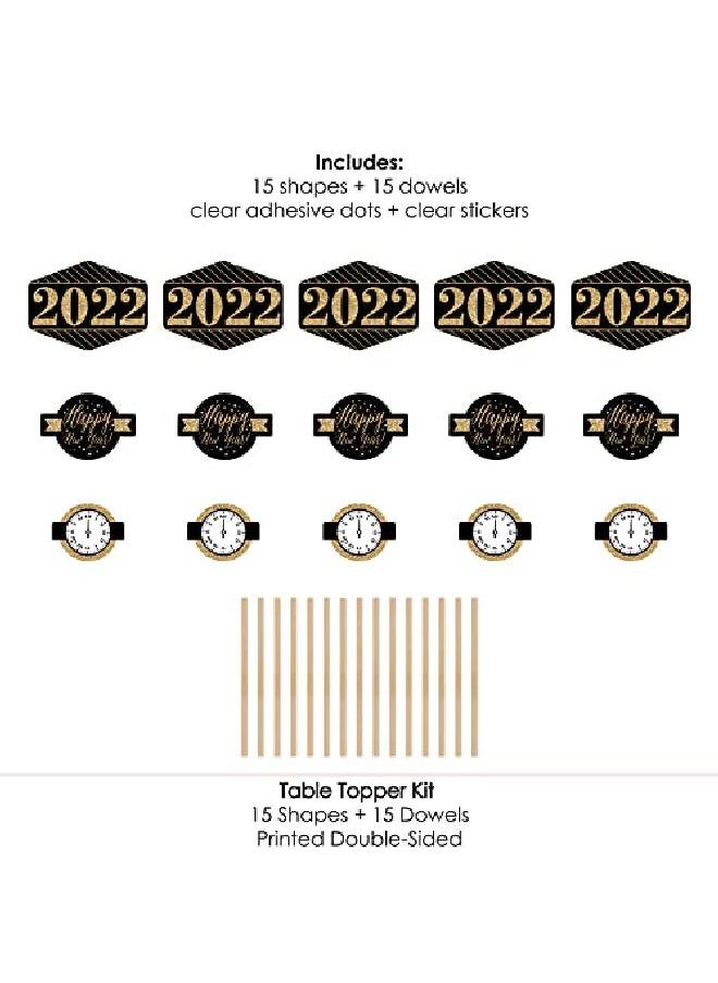 New Year'S Eve Gold 2022 New Years Eve Party Centerpiece Sticks Table Toppers Set Of 15