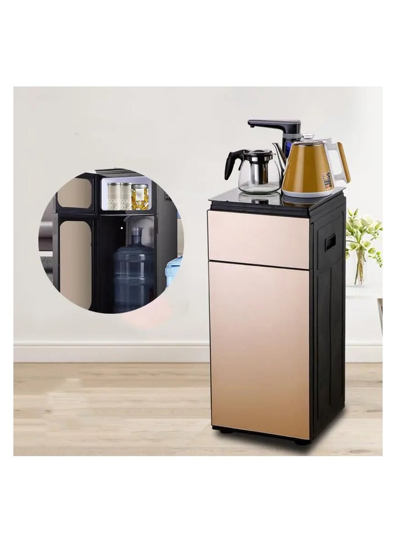 Gold Freestanding Bottom Load Hot and Cold Water Dispenser – Electronic Cooling, Tea & Coffee Bar Machine for Home Use, Bottled Water Cooler with LED Indicator, Quick Heating & Cooling