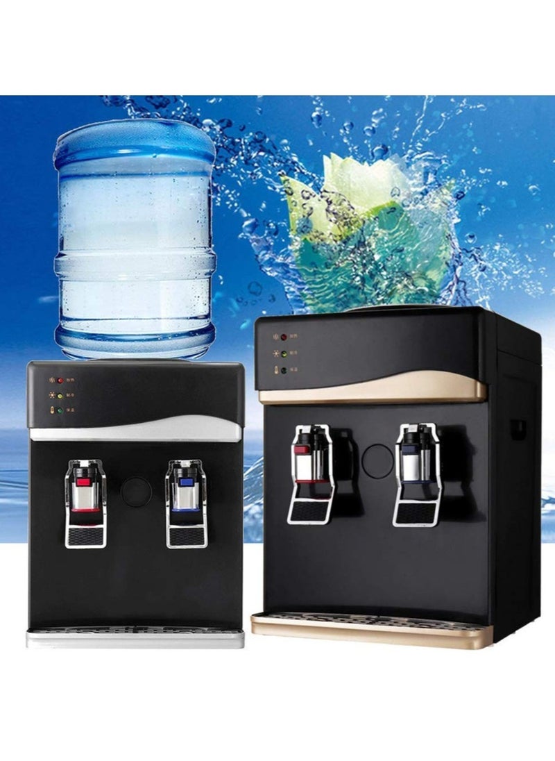 220V Electric Drinking Cooler Table Top Household Mini Cold Hot Drink Machine Desktop Automatic Water Dispenser 550W,Gold,Warm/Hot