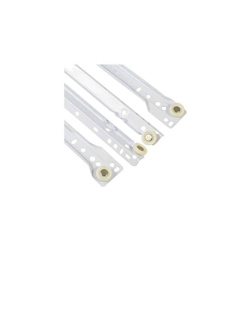 Bottom Mounted Heavy Drawer Slides - White - 14 inch - 4 Pieces