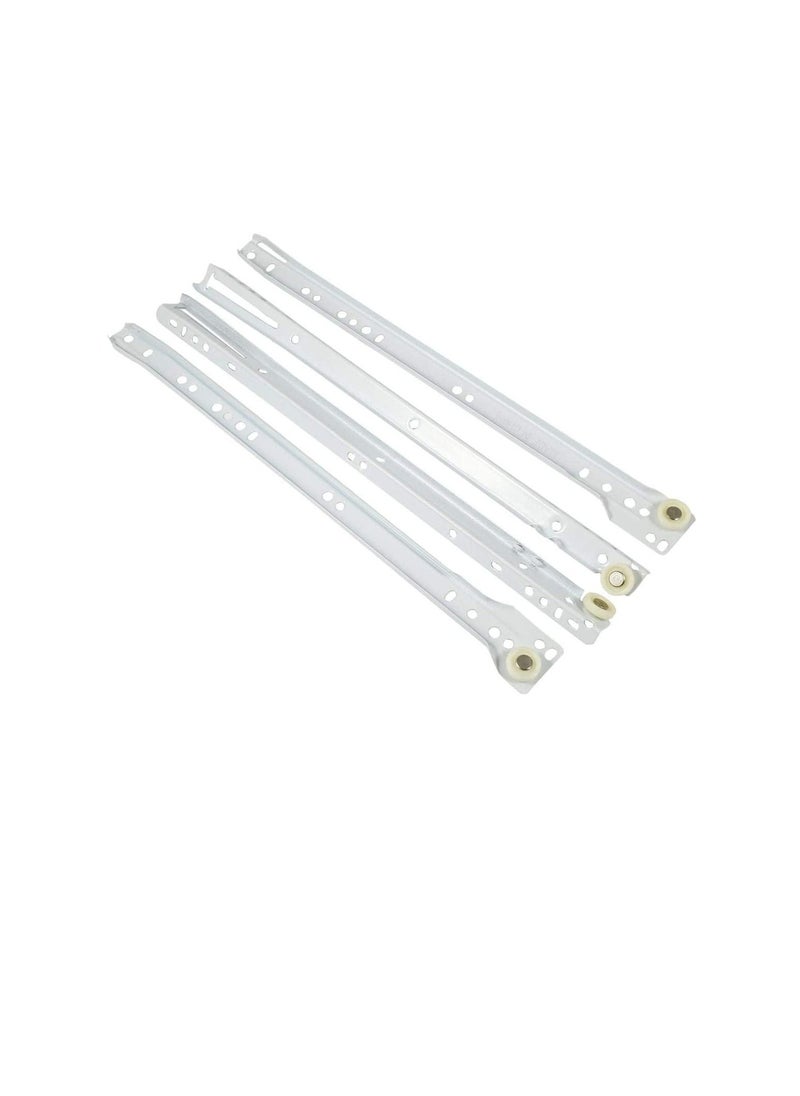 Bottom Mounted Heavy Drawer Slides - White - 14 inch - 4 Pieces