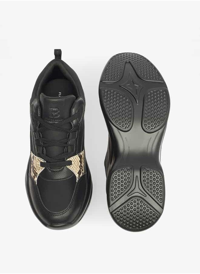 Women Lace-Up Low Ankle Sneakers with Wedge Heels