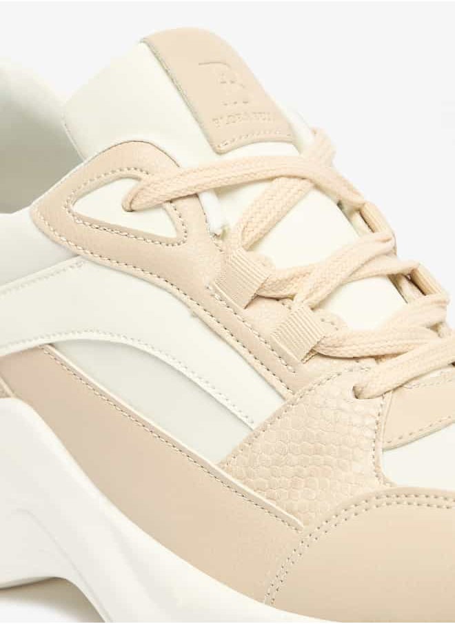 Women Lace-Up Low Ankle Sneakers with Wedge Heels