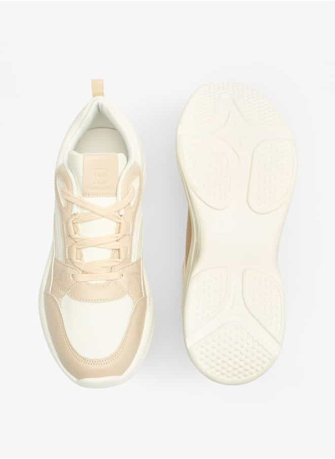 Women Lace-Up Low Ankle Sneakers with Wedge Heels