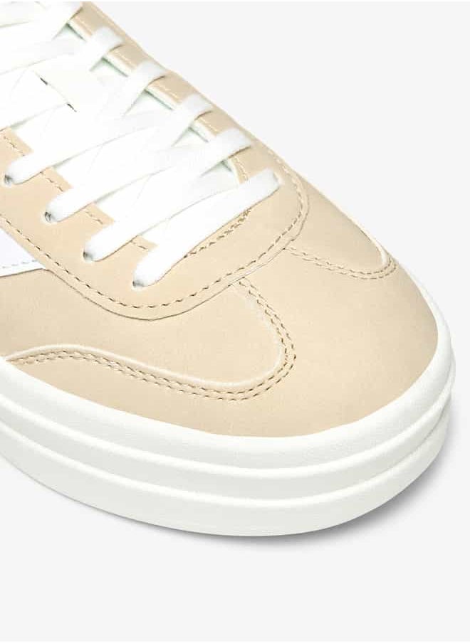 Women Panelled Lace-Up Low Ankle Sneakers