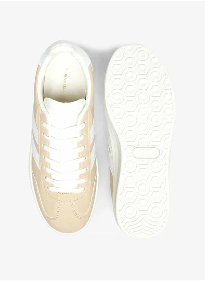 Women Panelled Lace-Up Low Ankle Sneakers