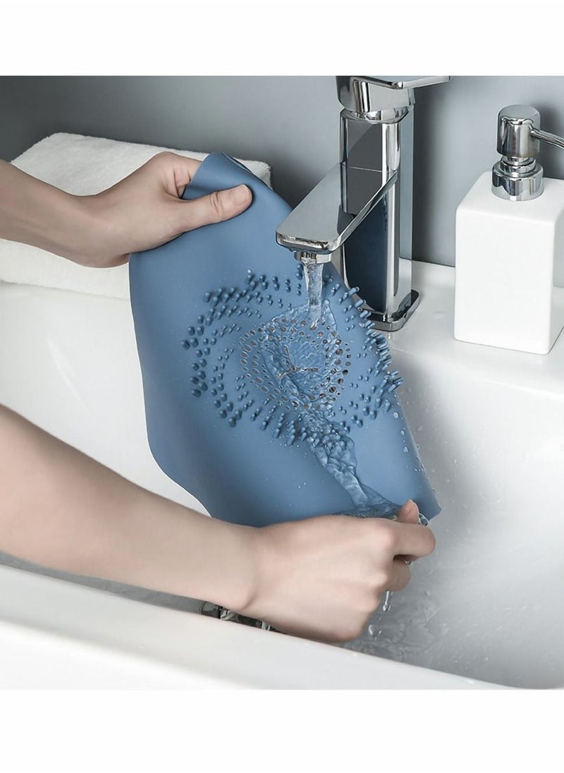 Hair Catcher 2pcs Silicone Shower Drain Catcher, Stopper, Strainer, Covers, Bathroom Protector for Bathtub and Kitchen