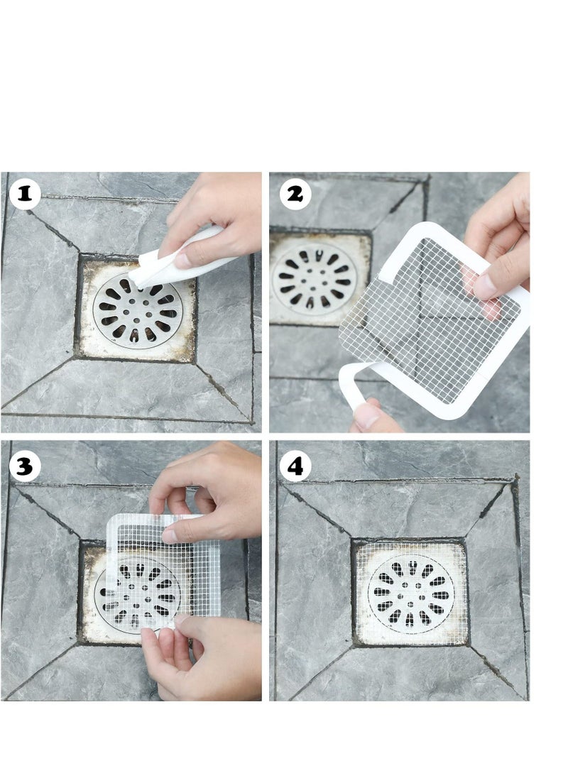Disposable Drain Hair Catcher, 50 Pieces Shower Drain Covers Hair Traps for Shower Drains Mesh Shower Drain Hair Catcher Sticker Hair Collector for Bathroom Bathtub Kitchen