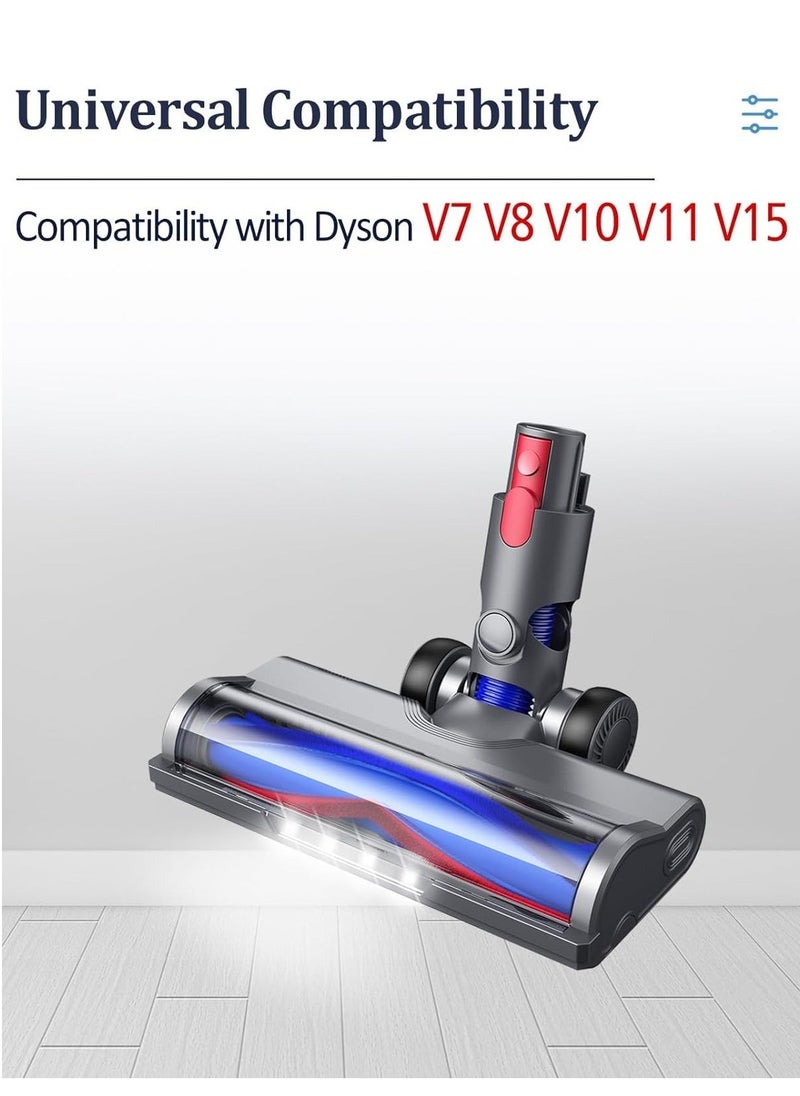 Vacuum Attachments for Dyson V6 Cleaners, Brush Motorhead Head with LED Lights for Hardwood Floor and Carpet, V Shape Bristle Roller Replacement Parts for DC59 DC61 DC62 DC74