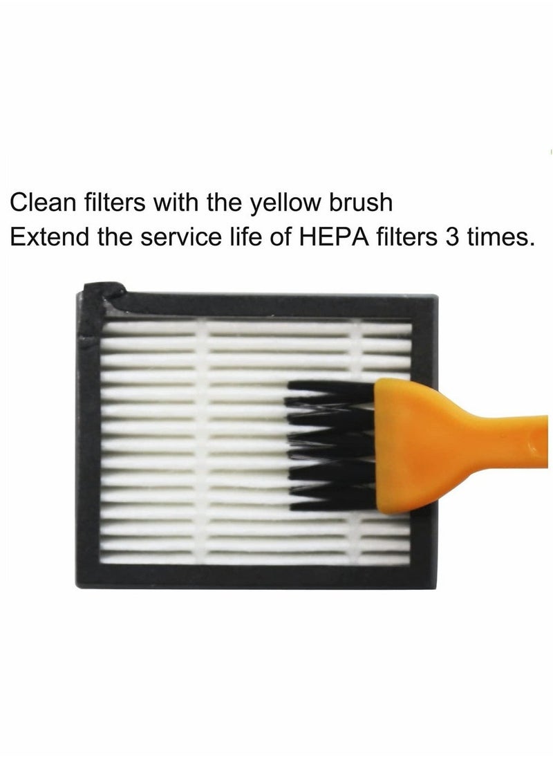 Replacement Parts Accessories, Compatible for iRobot Roomba, E &J Series Vacuum Cleaner,1 Set Multi-Surface Rubber Brushes 4 HEPA Filters & 4 Side Brushes