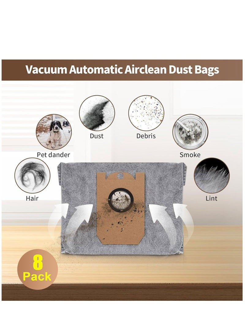 Replacement Dust Bags for Eufy RoboVac L35 Hybrid/L35 Hybrid+ LR30 Hybrid/LR30 Hybrid+ LR20 Auto-Empty Station Vacuum Cleaner Automatic Airclean Dirt Disposal Bags Accessory Part (8 Packs)