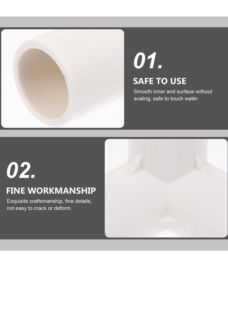 3 Way PVC Fitting Elbow, 8Pcs Water Pipe Adapters Pipe Corner, Connectors Pipe Accessories Connection Joints for DIY PVC Shelf Garden Support Structure White