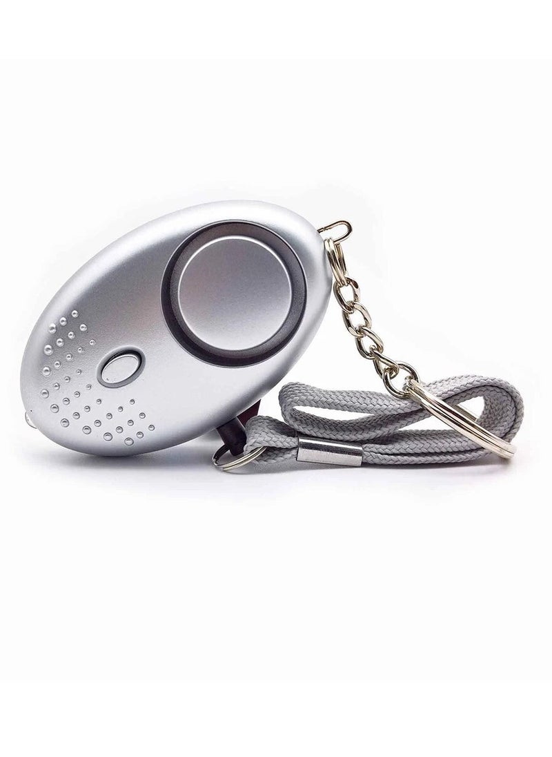 Personal Security Alarm, High Decibel Durable Self Defense Alarm, Portable Personal Safety Device With LED Lights, Mini Portable Keychain For Women Safety, (1pc, Silver)