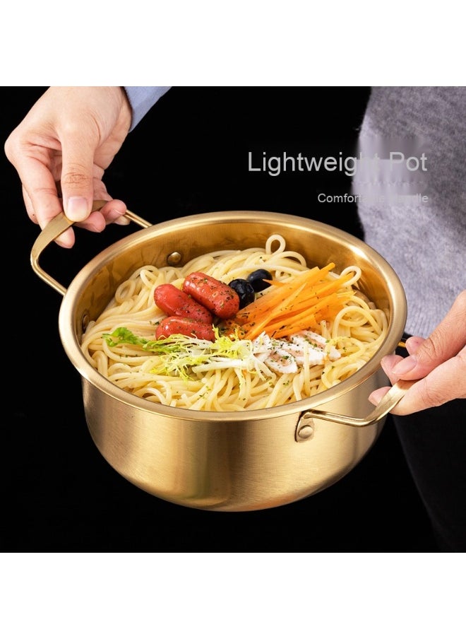 Golden Double-Handled Thickened Durable Stainless Steel Noodle Soup Pot