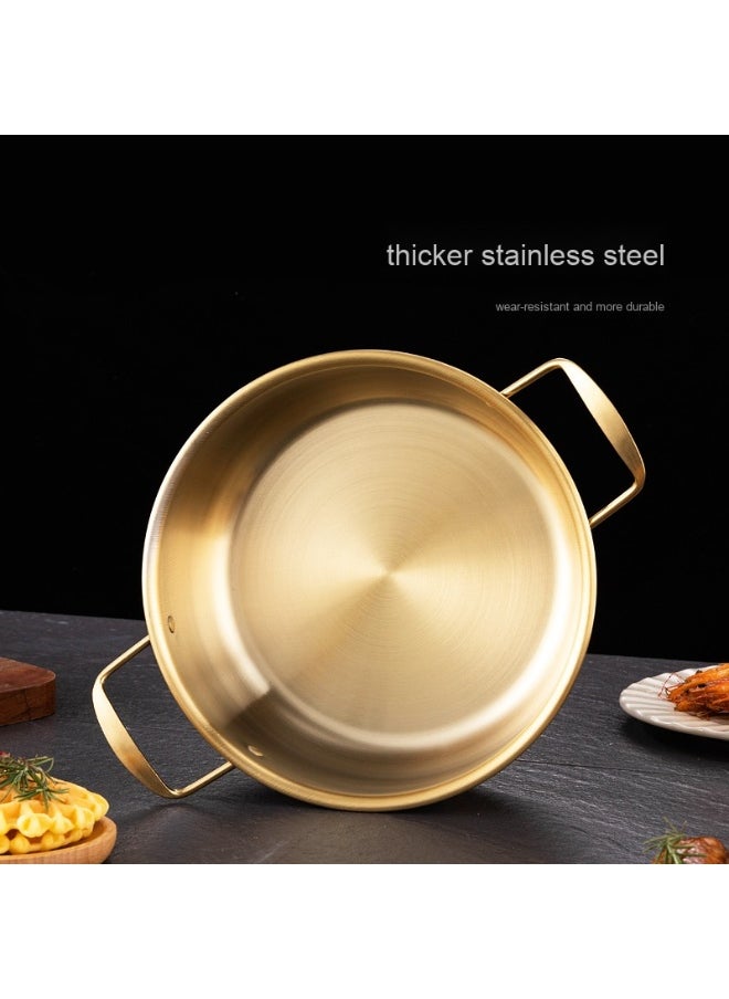 Golden Double-Handled Thickened Durable Stainless Steel Noodle Soup Pot