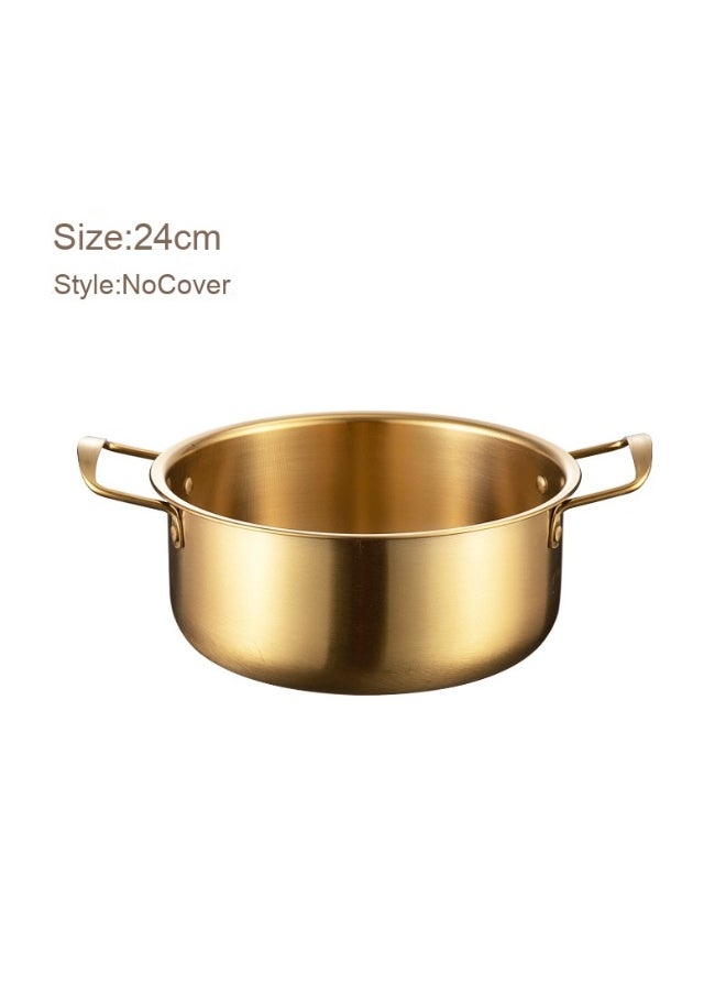 Gold Double-Handled Thickened Durable Stainless Steel Noodle Soup Pot