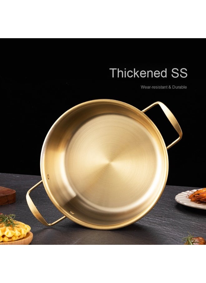 Golden Double-Handled Thickened Wear-Resistant Stainless Steel Noodle Soup Pot