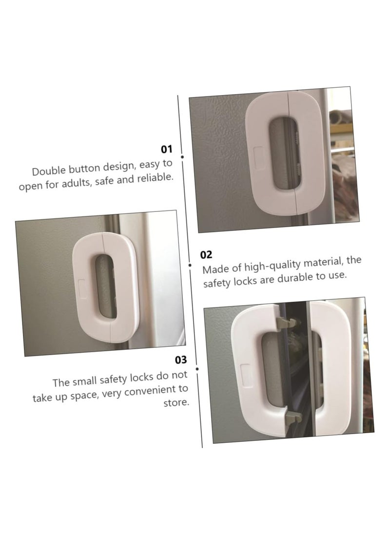 2 Sets 2 Pcs Security Lock Fridge Lock Cabinet Child Safety Locks Child Proof Fridge Skateboard Deck Blank Cabinet Door Lock White Cabinet Lock Baby Abs Refrigerator Door