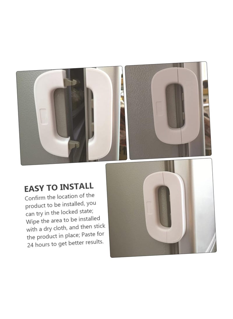 2 Sets 2 Pcs Security Lock Fridge Lock Cabinet Child Safety Locks Child Proof Fridge Skateboard Deck Blank Cabinet Door Lock White Cabinet Lock Baby Abs Refrigerator Door