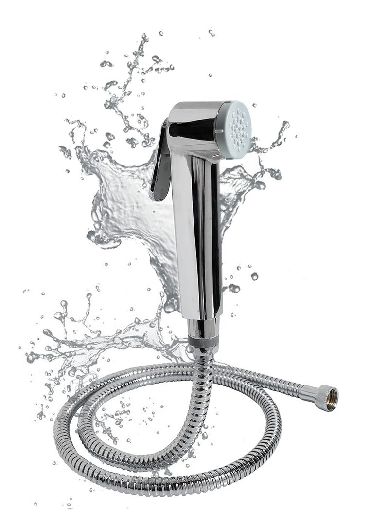 Streamline Shattaf Set - Chrome Bidet Sprayer with Stainless Steel Chrome Hose