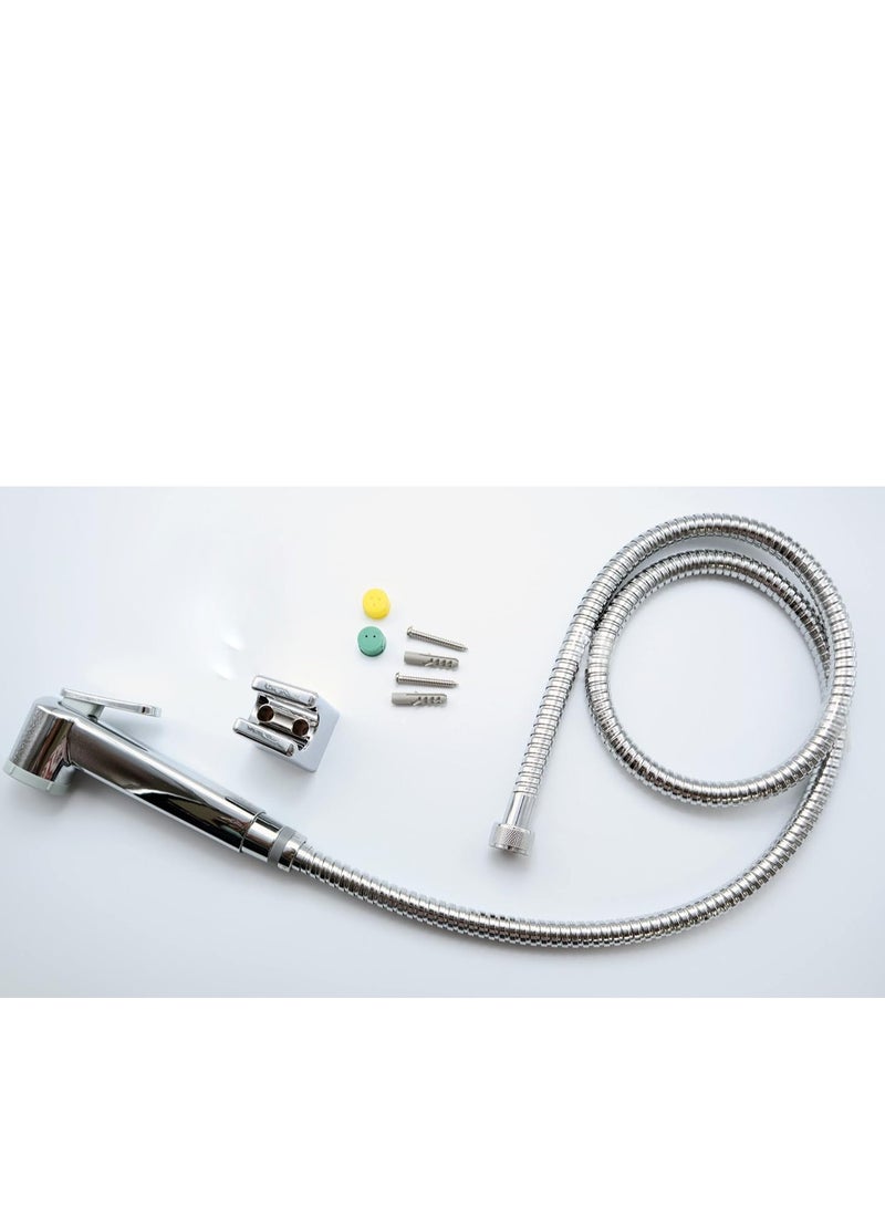 Streamline Shattaf Set - Chrome Bidet Sprayer with Stainless Steel Chrome Hose