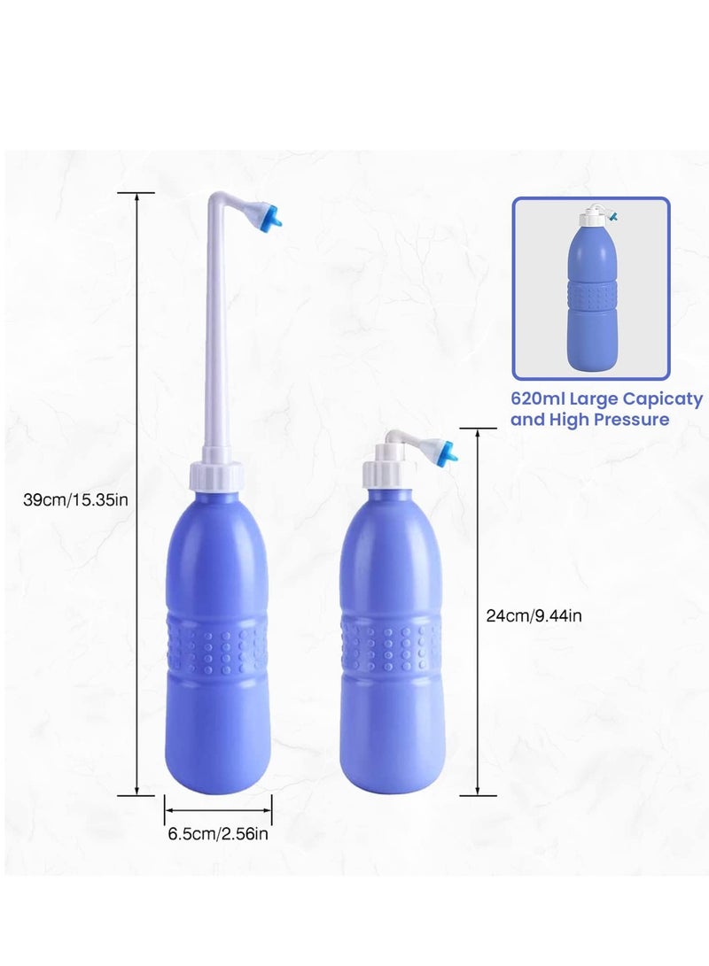 Shattaf, 2 Pcs 650 ml Travel Shattaf, Portable Shattaf, Portable Bidet Bottle Handheld Travel Toilet Hand Spray for Toilet Biddet Spray for Traveling Easy To Carry