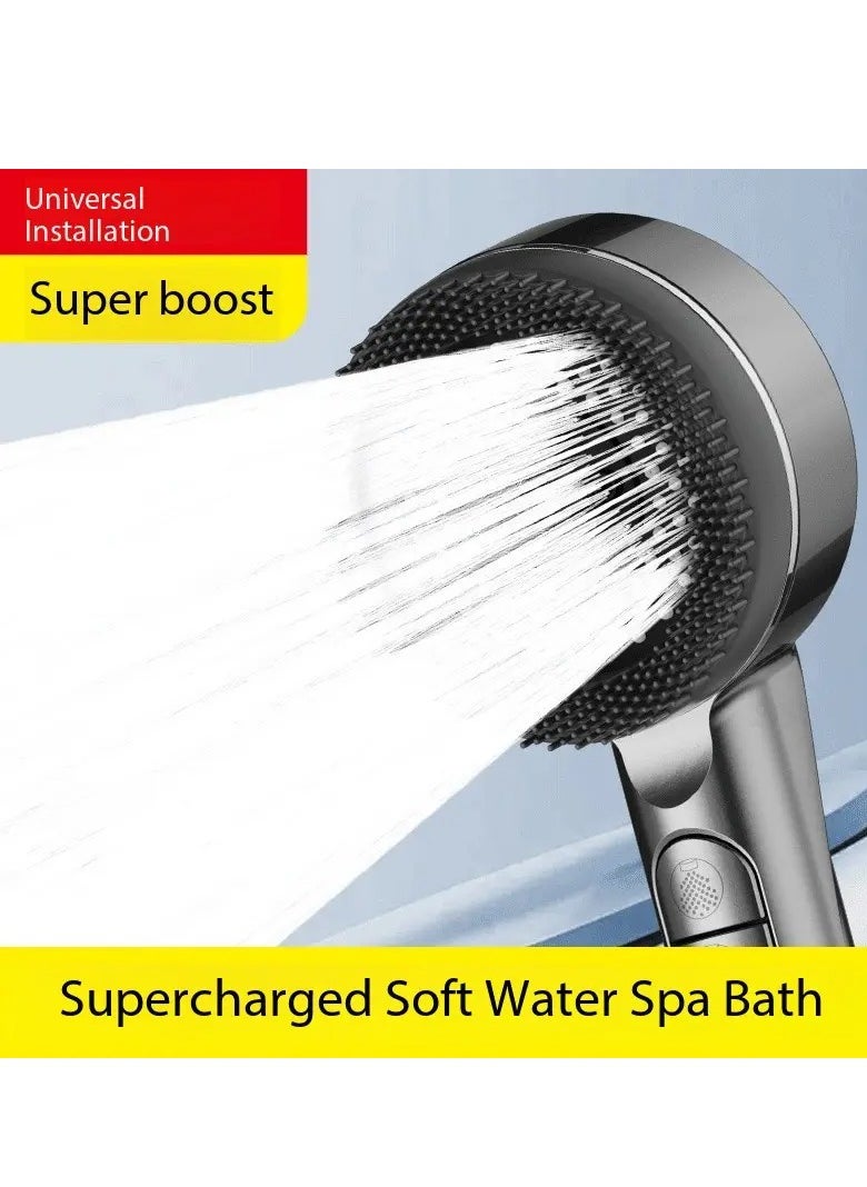 Massage Water Saving Plastic SPA Retro Shower Head Grey Color Bathroom Rain Shower Head Waterfall Shower