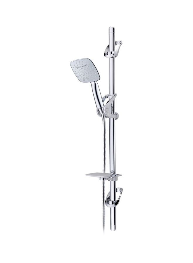 Milano Bright Sliding Bar Shower Kit Silver 40x60cm