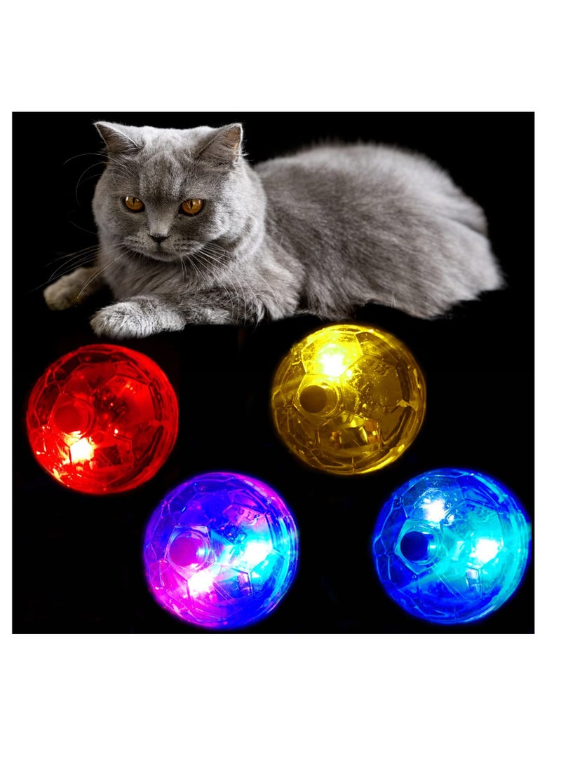 KASTWAVE LED Motion Activated Ghost Hunting Cat Ball Light Up Paranormal Investigate Cat Balls Interactive Fashion Lighted Glow Jumping Running Exercise Pet Ball Toys Pets Activity (4 Pieces)