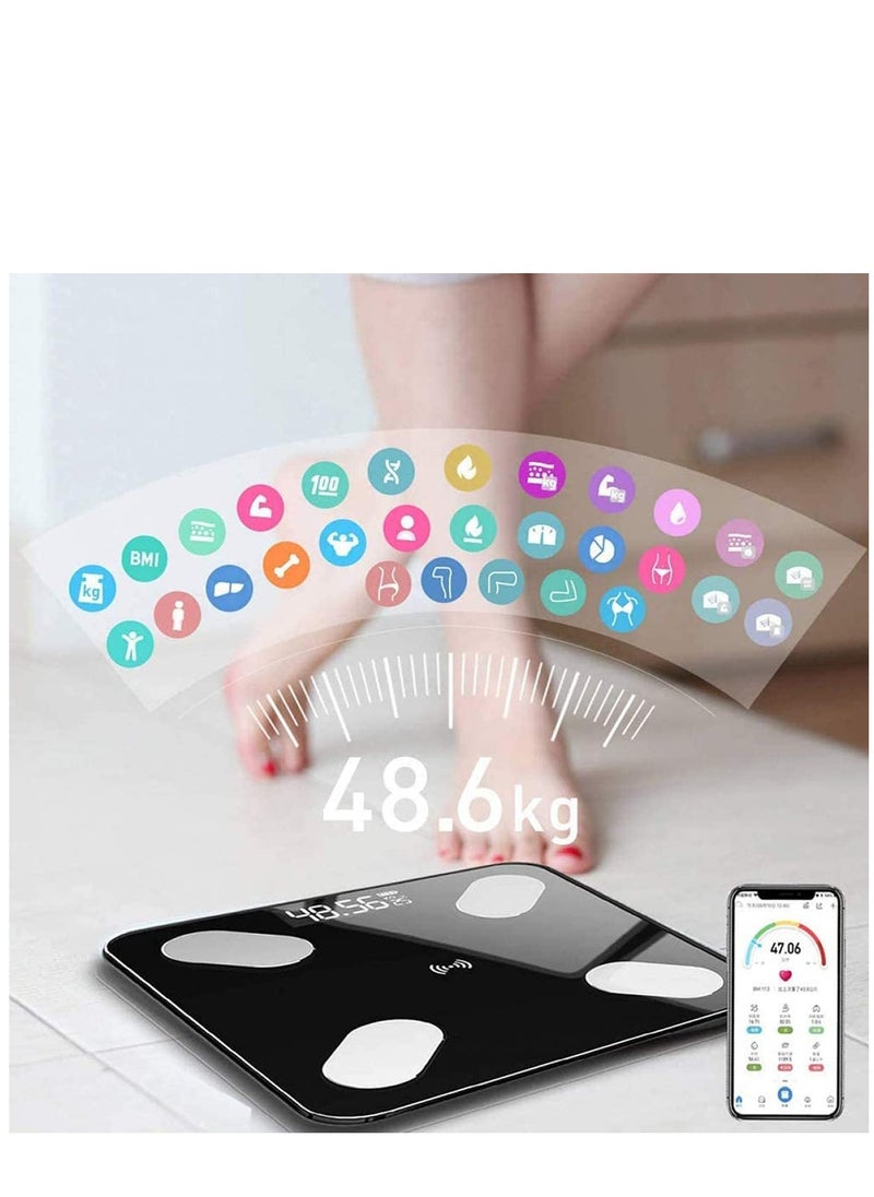 Weight Scales Smart Body Fat Body Composition Scales BMI Analyzer Bluetooth Electronic Weighing Scale, Body Composition Monitors with Smartphone App Useful Gift for Home Family