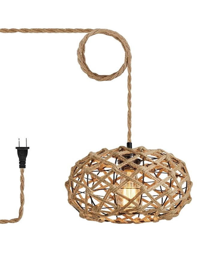 Bamboo Woven Wall Lamp Japanese Retro Hand-woven Farmhouse Country Bohemian Style Lamp Suitable for Living Room Bedroom