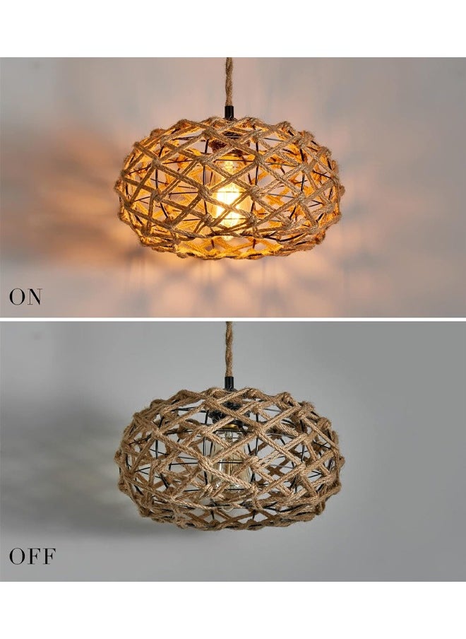 Bamboo Woven Wall Lamp Japanese Retro Hand-woven Farmhouse Country Bohemian Style Lamp Suitable for Living Room Bedroom