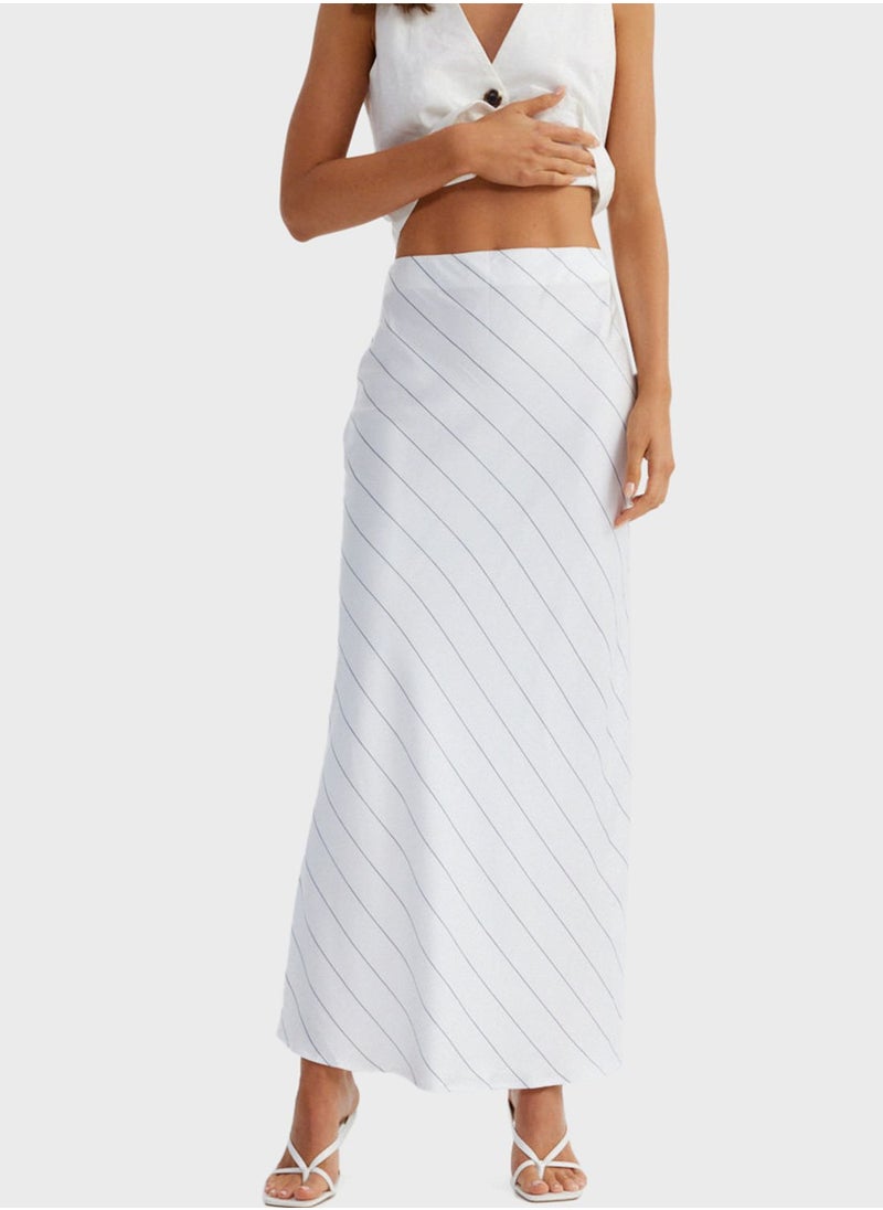 Striped Slipt Skirt