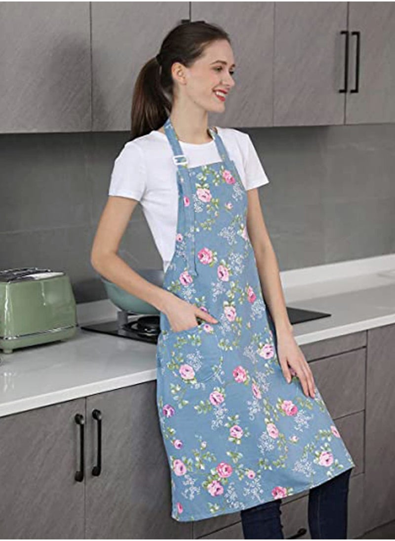 3 Pcs Cooking kitchen Baking Aprons for Women with 2 Pockets Vintage Cotton Linen for Cooking Grill and Baking