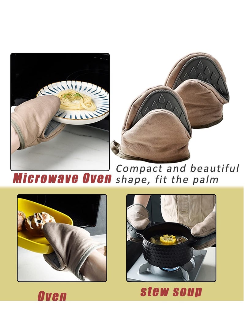Silicone Cooking Pinch Grips Oven Mitts, Finger Protector Pot Holder for Kitchen,Cooking,Baking,BBQ - Heat Resistant Gloves (2 Sets)