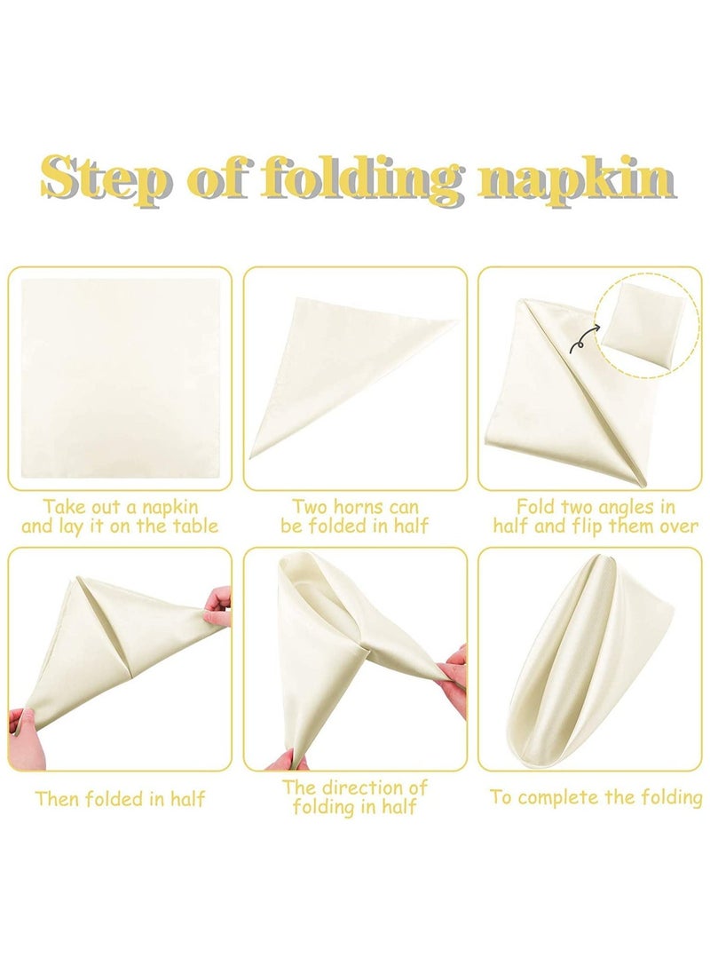 Elegant Satin Dinner Napkins, 10 Pcs 17x17