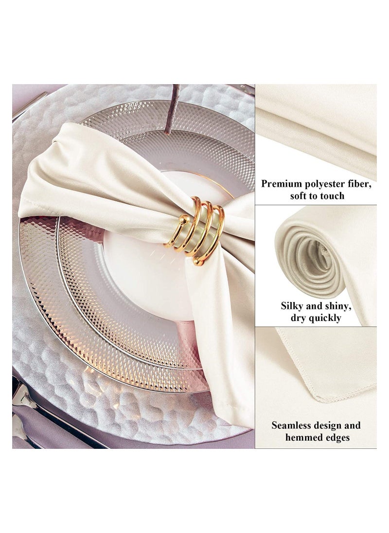 Elegant Satin Dinner Napkins, 10 Pcs 17x17