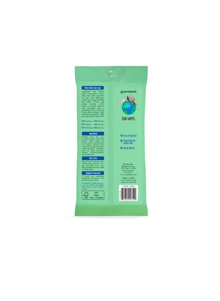 Earthbath Ear Wipes (Witch Hazel & Chamomile) – 30 Wipes