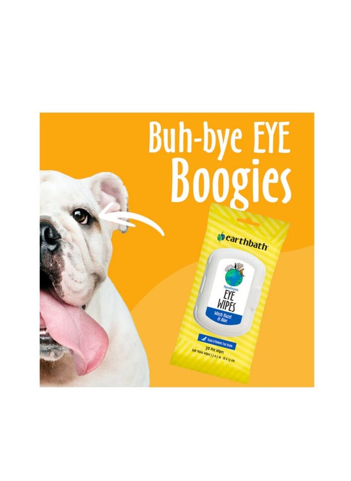 Earthbath Hypoallergenic Eye Wipes (Witch Hazel & Aloe) – 30 Wipes