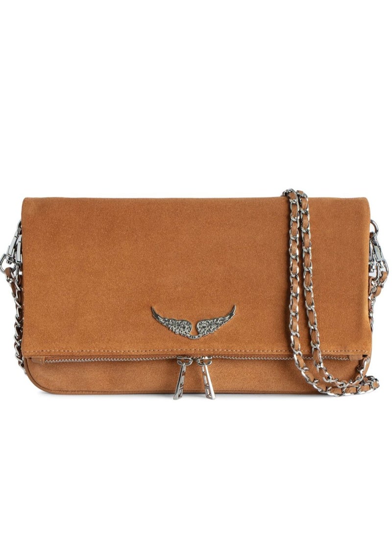 ZADIG & VOLTAIRE Folding Zipper Velvet Wing Bag