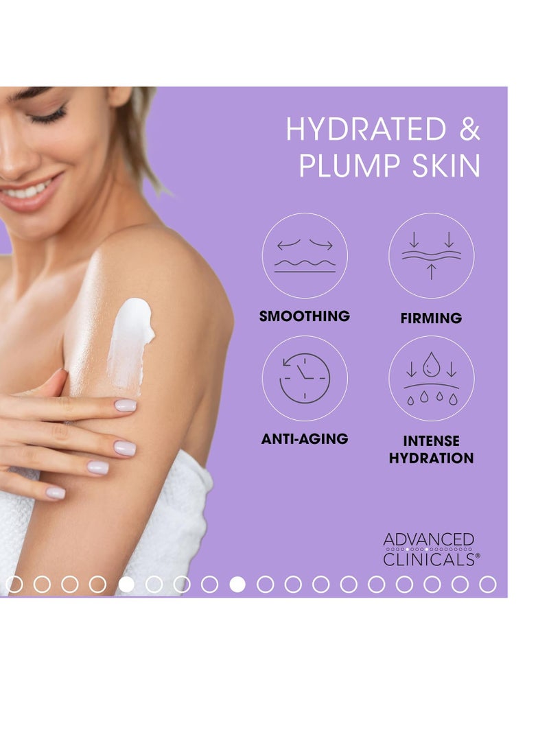 Advanced Clinicals Hyaluronic Acid Body Lotion + Brightening Vitamin C Cream 2pc Set | Face Moisturizer & Body Cream | Brightening Cream For Body, Uneven Skin Tone, Stretch Marks & Crepey Skin, 2pc