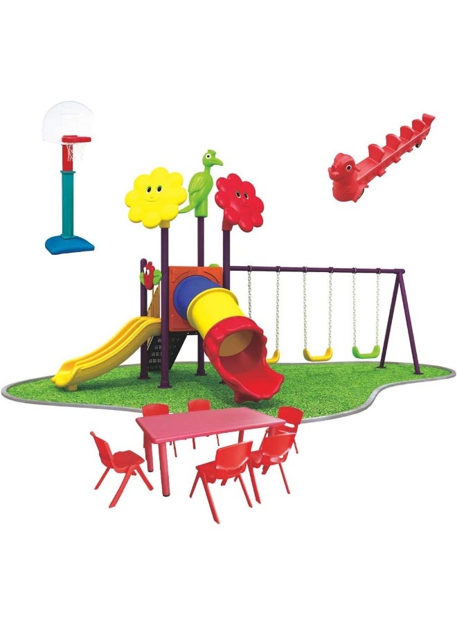 RBW TOYS Outdoor Games for Kids, Offer included Swings,Slides and Climbers Play-Ground Toys Area Size 630x430x330cm. MODEL : RW-12019.