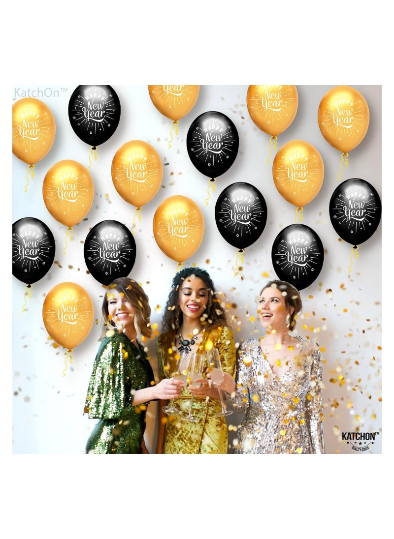 New Year Balloons Pack Of 50-Black And Gold Balloons-New Year Latex Balloons,New Years Eve Party Supplies