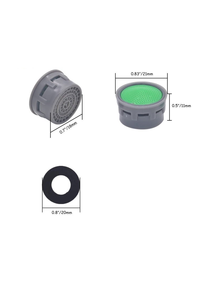 Faucet Aerator, with Gasket, Faucet Filter, Faucet Limiter, Bathroom Accessories, Filter Inserts, Faucet Replacement Parts, Apply to Bathroom, Kitchen, Green, Sink Tap, 2.1*1.8*1.1cm( 30 Pack)