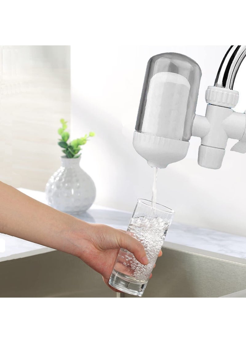 Faucet Water Filter with Washable Filter, for Sink, Tap Mount Filters Kitchen Reduces Chlorine and Bad Taste Standard Faucets