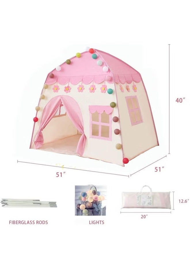 Pink Children's Tent Baby Oxford Cloth Room Flower Blossoming Play House Tent